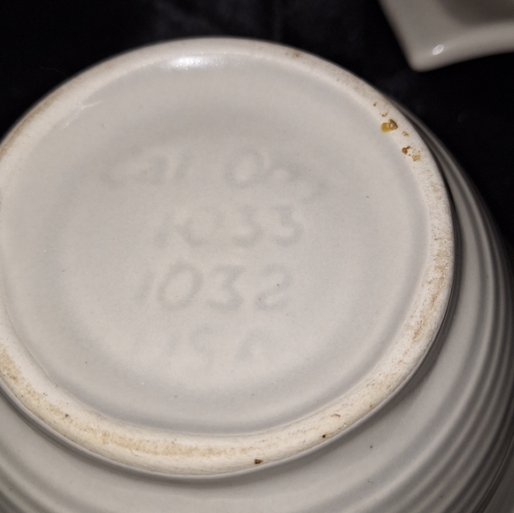 Vintage 1960 CA Pottery Snack Set~Lazy Susan~Centerpiece~Numbered Appatizer Tray - Picture 4 of 13